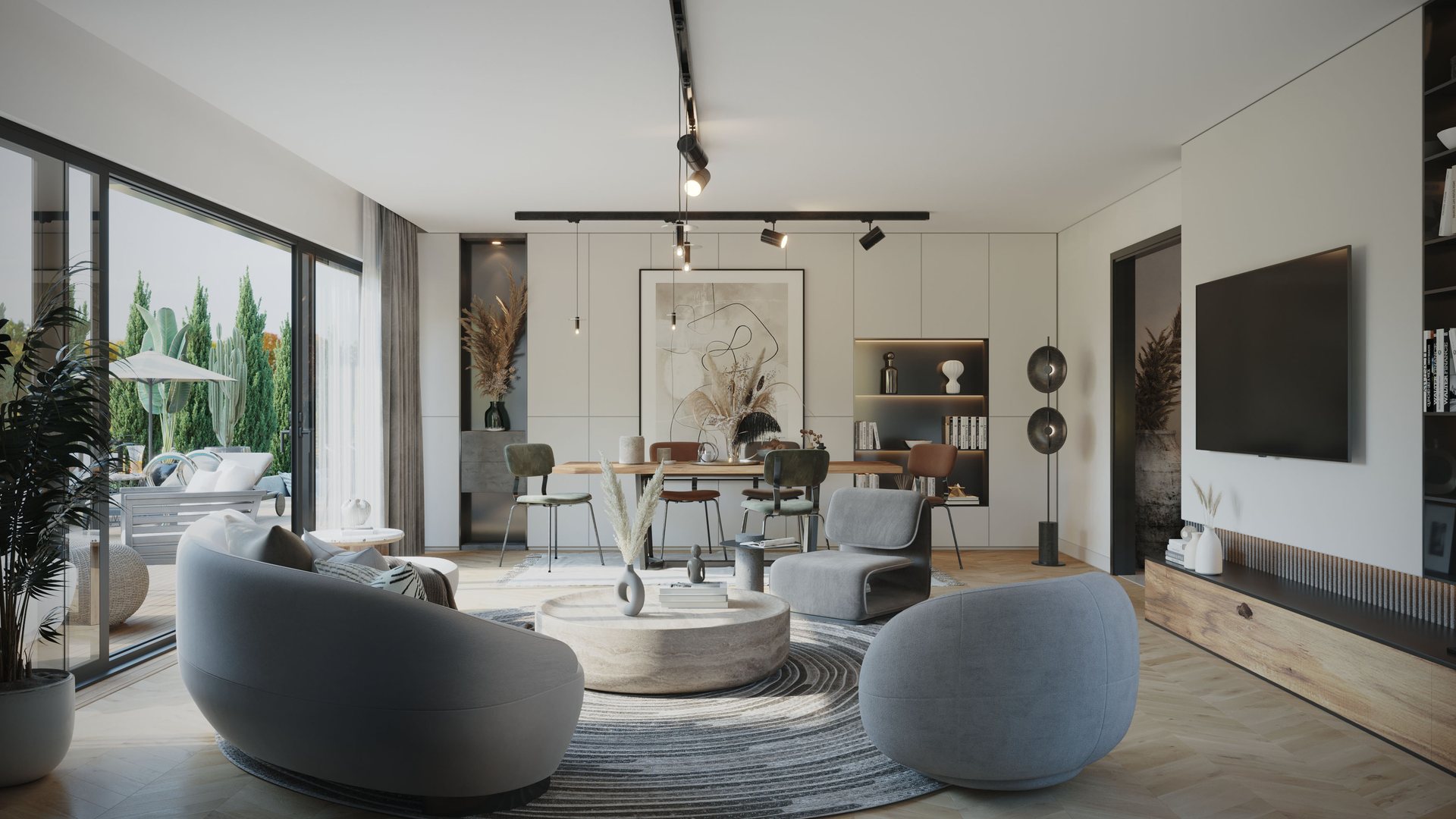 Küre Gayrimenkul Villa Salon - İç Mekân Görselleştirme